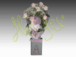 Ram de 7 roses rosa